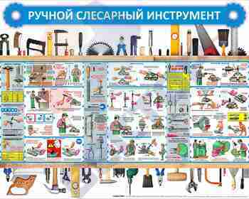 СТЕНД Ручной слесарный инструмент 950х1200х3мм - Пожарная безопасность